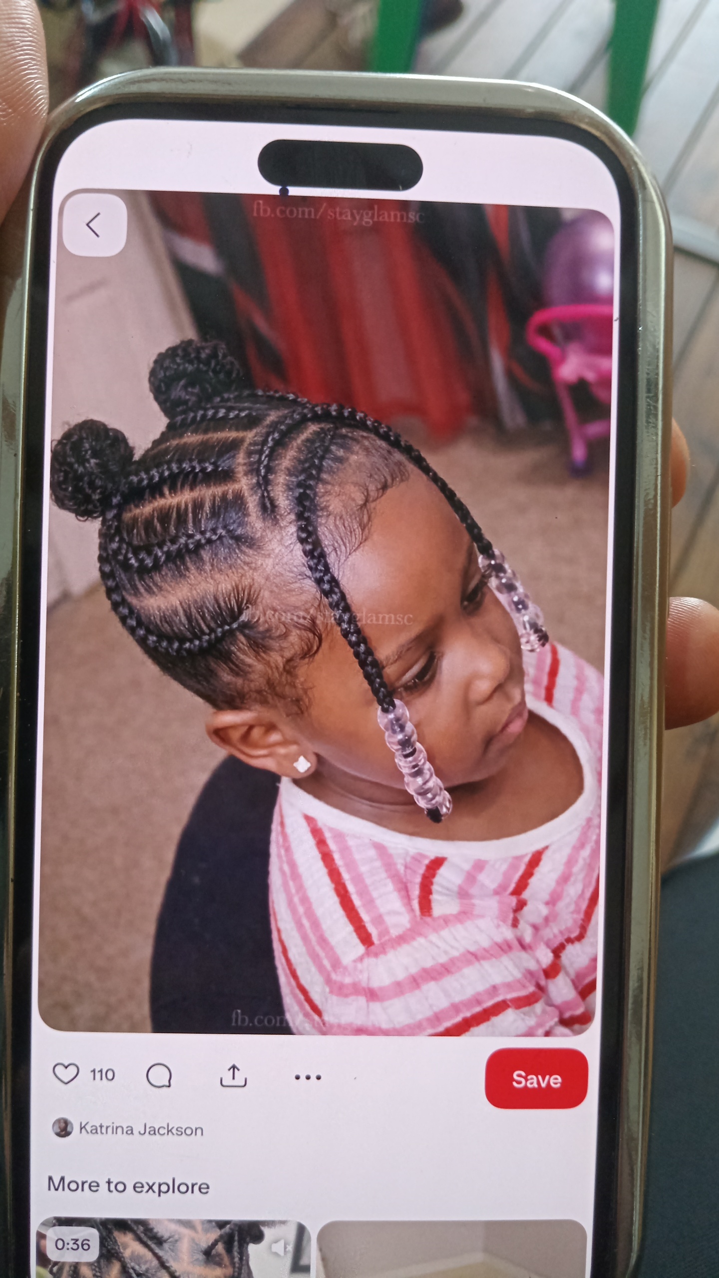Kids cornrow with bead